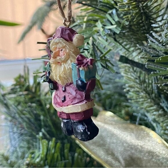 European Carved Santa Christmas Ornament - Picture 6 of 8